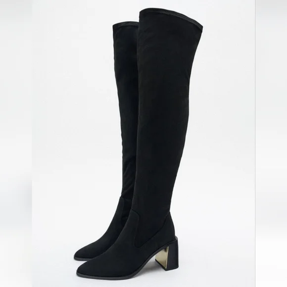 NWT Zara Heeled Over the Knee Boots - Picture 3 of 7